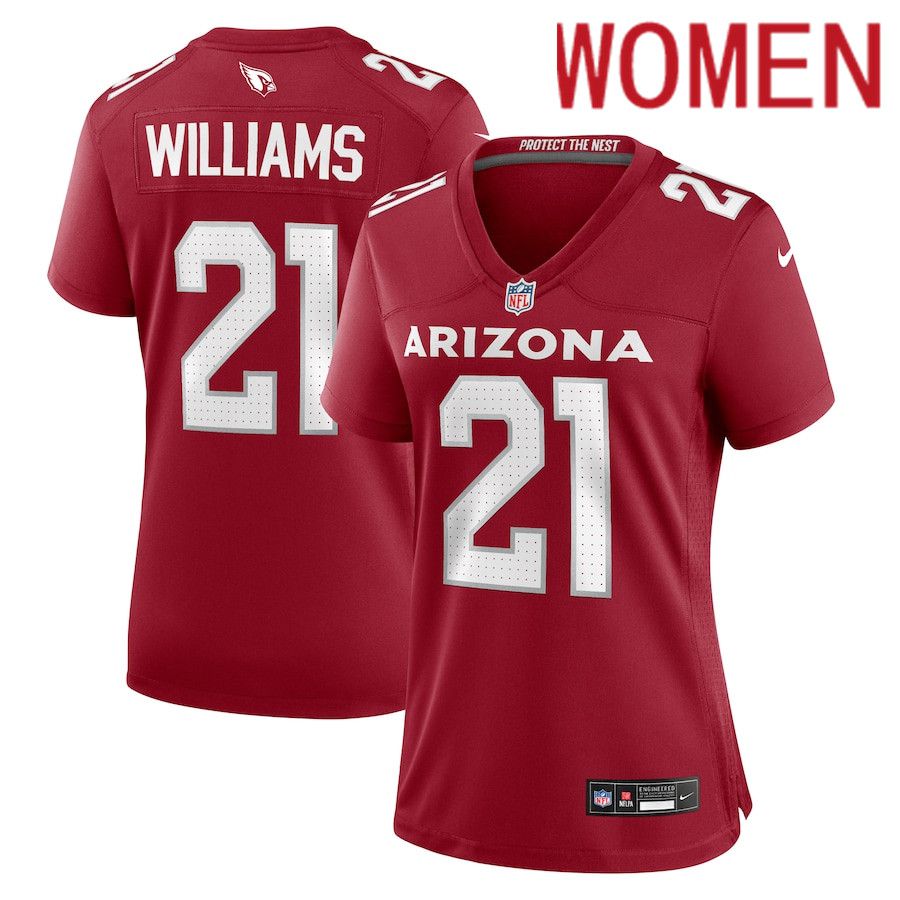Women Arizona Cardinals #21 Garrett Williams Nike Cardinal Game NFL Jersey->women nfl jersey->Women Jersey